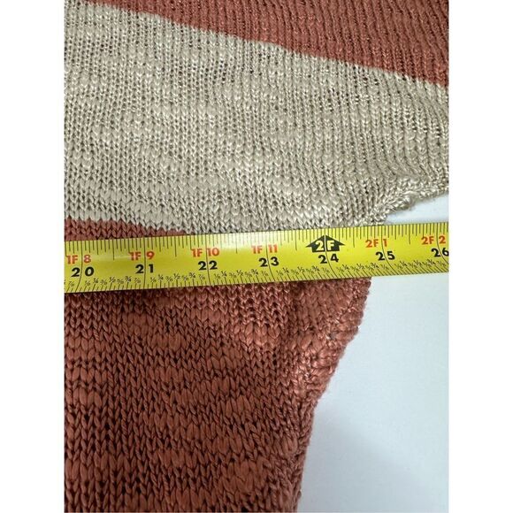 Pink Rose Bohemian Multistrip Cardigan Open Front Brown Cream Size Medium - Picture 10 of 13